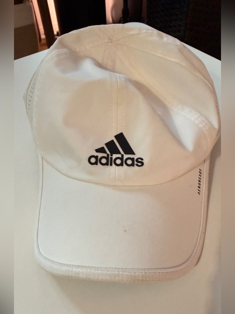 ADIDAS White Aeroready Performance Hat Adjustable
